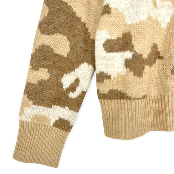 Lucky Brand | Small | Camo Print Jacquard Wool Blend Button Front Cardigan - Picture 7 of 9